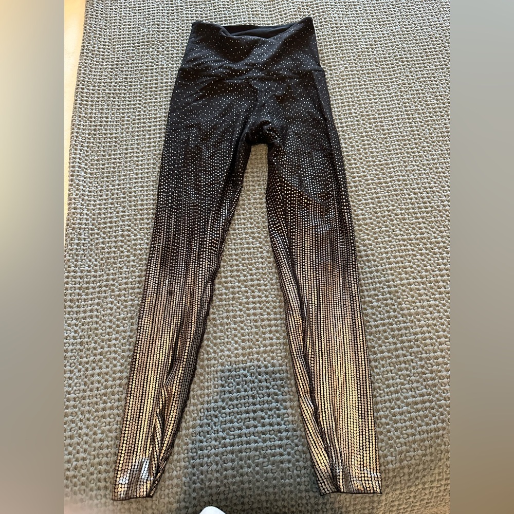 Beyond yoga black and silver leggings size small